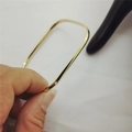 Polished gold titanium steel rectangular bangle featuring a single diamond setting - Minimalist Geometric Single Zircon Bracelet