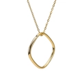 Minimalist gold titanium steel square pendant necklace with single diamond inlay - Geometric Square Ring Single Zircon Necklace