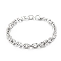 Polished silver stainless steel O-chain bracelet with secure lobster clasp for men - 6mm Silver Color Bracelet (KB139977-Z)