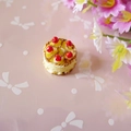 Macro shot of miniature strawberry cream cake DIY accessory with cherry decorations - Style A-Yellow / 12*16mm