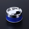 Cenicero antiviento de acero inoxidable en azul oscuro con tapa giratoria - Azul
