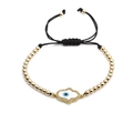 Verstelbare Hamsa Hand armband met blauwe Evil Eye bedel en zirkonia steentjes - Hamsa Evil Eye / Goud