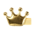 Pinza para el pelo con corona dorada para niñas en cuero PU con bordes cosidos - Corona de Cuero PU Dorado