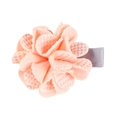 Sweet pink floral fabric hair clip for girls with 3D texture on white background - Pink Flower