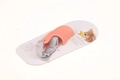 Close-up of pink silicone duckbill dog muzzle on Japanese retail packaging card - Pink (Card Packaging)