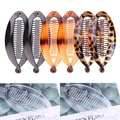 8-piece set of banana hair clips in black, amber, and leopard print on a white background - Large Fish Clip 8 Pcs Set (100g)