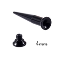 4mm black acrylic ear stretching taper and screw-in tunnel set for body piercing - 4mm Set / Black
