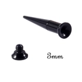 3mm black acrylic ear stretching kit with taper and double flare screw tunnel - 3mm Set / Black
