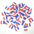 Blue white red striped square polymer clay beads for DIY bracelets and necklaces - France Style