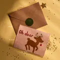 Style C - Happy Christmas Card, Envelope And Sticker