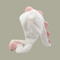 Simpatico asciugamano per capelli a forma di dinosauro in peluche bianco e rosa - M (56-58cm) / Bianco