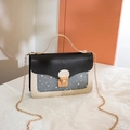 Borsa a tracolla da donna con paillettes a stella d'argento e catena dorata - Nero