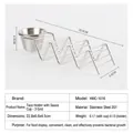 Stainless steel taco holder with sauce cup, three-grid wave design with dimensions - 22.5x6.5x4.5cm (Single Cup Style)