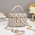 Sac à bandoulière beige en forme de boîte avec motif étoile et détail papillon - Imprimé Motif Étoile (Yuanyuan)