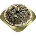 Vintage Bronzelegierung Weihrauchgefäß Deckel mit Drache Phönix Reliefschnitzerei - Quadratischer Drache Phönix Weihrauchbrenner