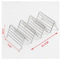 Stainless steel taco holder wave rack with anti-slip feet 25.7cm length dimension - 25.7x10x5.5cm (3 Slots Upgraded Widened)