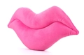 Pink plush lip-shaped decorative pillow for home decor and office back support - 20cm / Pink