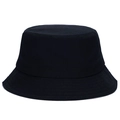 Cappello da pescatore classico in tela di cotone nera con cuciture rinforzate e top piatto - Taglia unica / Nero