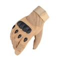 Tactical full-finger gloves in sand khaki with hard shell protection and adjustable wrist strap - Sand