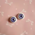 Détails d'yeux en résine arc-en-ciel violet 12mm pour poupées BJD et loisirs créatifs - Violet Clair