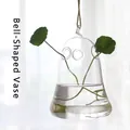 Golden bell shaped hanging glass vase for hydroponic plants in a minimalist style - Golden Bell Shape