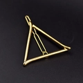 Minimalist golden alloy triangle hair clip with sleek geometric design on dark background - Gold