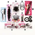 10-piece black hair styling tool set with tail comb, hair loop, and pins for DIY buns - Set 2 (4-Piece Set + 9 New Tools)