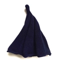 Bonnet en tricot bleu foncé pointu pour enfants avec forme conique et texture de laine - Bleu Marine