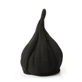 Süße schwarze Strickmütze in Knoblauchform mit spitzem Design für Kinder und Eltern - Schwarz