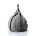 Cute grey knitted garlic-shaped baby hat with pointed top and soft woolen texture - Light Gray