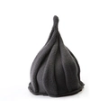Deep grey pointed knit beanie for children with ribbed texture and elf hat style - Dark Gray