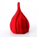 Cute red knitted twist hat for children with a unique pointed top design and soft texture - Red