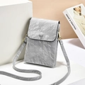 Minimalist grey marble texture crossbody bag with gold hardware and flap closure - Gray