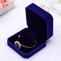 Elegante scatola portagioie in velluto blu reale con coperchio ottagonale e fodera nera - Portagioie / Scatola per Bracciali Blu