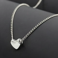 Elegante minimalistische Halskette mit silbernem Herzanhänger für Damen poliert - Silber 2007
