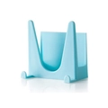 Portacoperchi da cucina a parete azzurro in plastica con design a forma di U - Blu