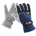 Guanti sportivi invernali in pile grigio e blu navy per protezione dal freddo fino a -20° - Taglia unica / Blu (Uomo)