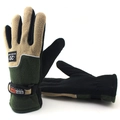 Guanti sportivi in pile beige e verde oliva per esterno con protezione -20° - Taglia unica / Verde Militare (Uomo)