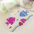 Transparent PVC non-slip bath mat with pebble texture and colorful cartoon sea fish patterns - Pisces