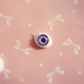 Detail of 10x14mm boat-shaped acrylic doll eyes with purple iris for DIY dolls - Light Purple