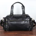 Bolso de viaje negro de gran capacidad en cuero PU con herrajes de bronce - Negro