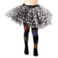 Kids Halloween spider web tights and black tulle skirt with pumpkin ghost prints - 6-8 Years / Multicolor Spider Web
