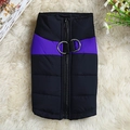 Hundeweste für den Winter in Schwarz-Lila mit Reißverschluss und zwei Metall-D-Ringen - 2XL / Lila