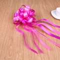 Large pink and fuchsia double-layer bow pull flower with long ribbons for weddings - Rose Red