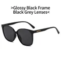 Gafas de sol retro cuadradas sin montura en negro brillante con lentes grises y metal - Montura Negro Brillante Lente Gris