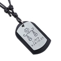 Retro Libra constellation necklace with silver metal pendant on black leather cord - Libra