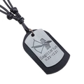 Retro Sagittarius pendant necklace featuring a metal plate on black leather cord - Sagittarius