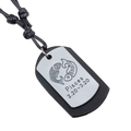 Pisces zodiac necklace with silver metal pendant on black leather and wax rope - Pisces