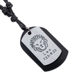 Vintage Leo zodiac necklace with brushed metal pendant and black braided cord - Leo