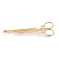 Minimalist golden metal hair clip in a creative scissor shape for women hair decor - Gold Scissors